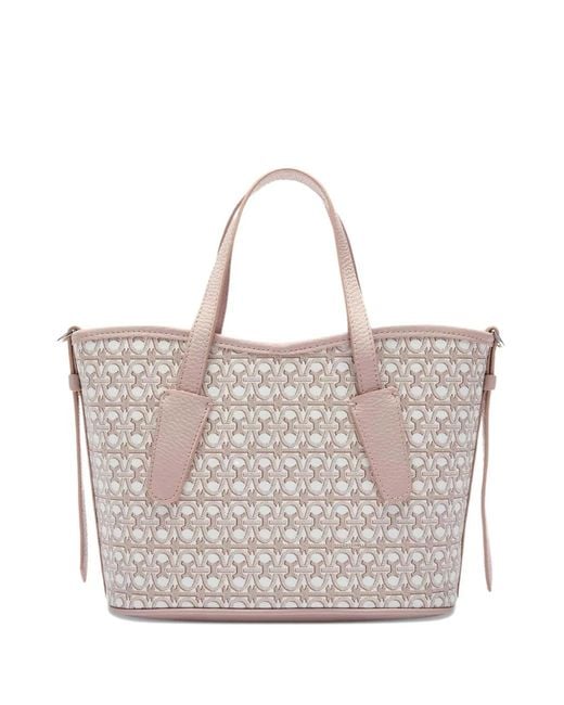 Coccinelle Monogram-Pattern Shoulder Bag Gray