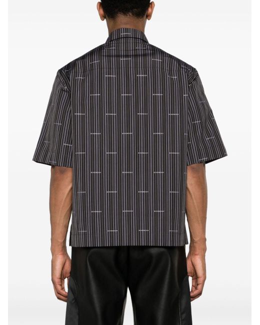 Givenchy Gestreiftes Hemd mit Logo-Jacquard in Gray für Herren