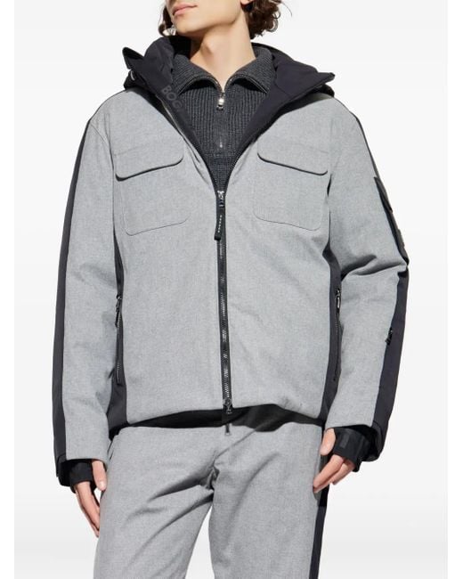 Bogner Gray Cobeyn Flap-Pockets Hooded Jacket for men