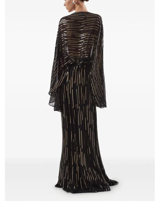 ‎Taller Marmo Black Tribeca Striped Maxi Dress