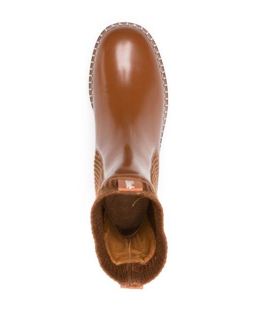Chloé Brown Noua Panelled Chelsea Boots