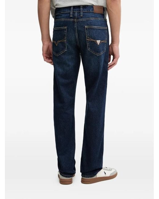 Guess Blue Logo-Patch Jeans for men