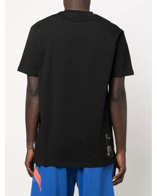 Philipp Plein Black Tiger Logo-Print T-Shirt for men