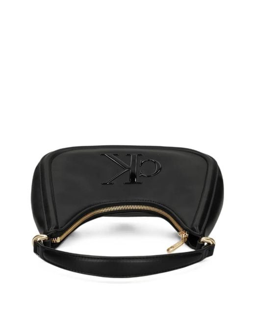 Calvin Klein Black Logo-Embossed Shoulder Bag