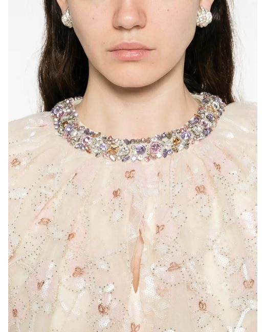 self portrait floral sequin embroidered dress Floral Sequin Lace Trim Mini Dress – self-portrait main image 1