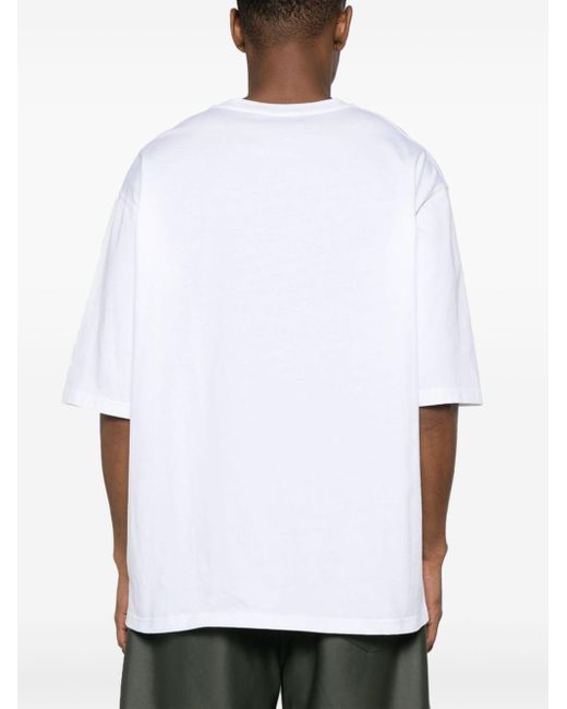 Moschino White Graphic-print Cotton T-shirt for men