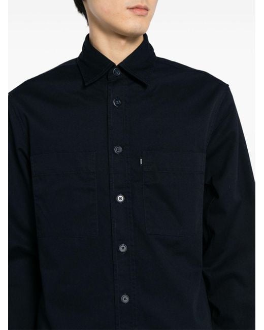 Boss Hemdjacke aus Baumwoll-Twill in Blue für Herren