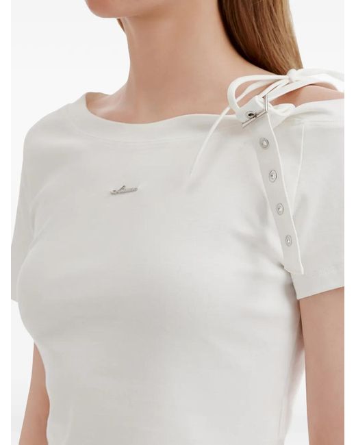 Musium Div. White T-Shirt À Manches Courtes