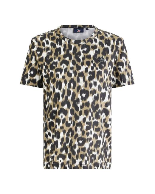 Fusalp Black T-Shirt Talixe À Motif Léopard