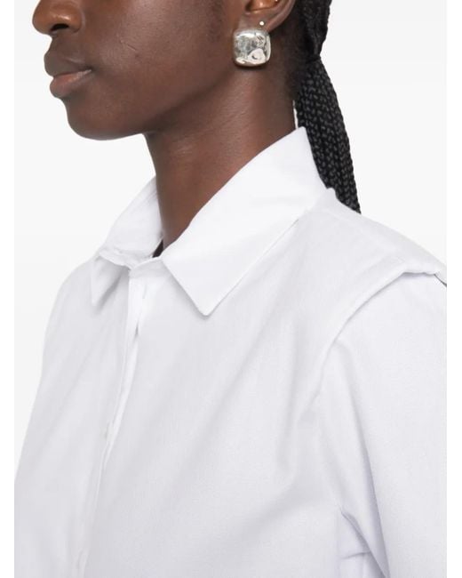 Dixie Blouse Met Schoudervullingen in het White