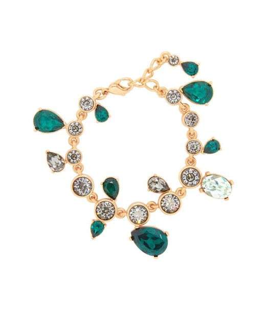 Oscar de la Renta White Asymmetrical Crystal-embellished Bracelet