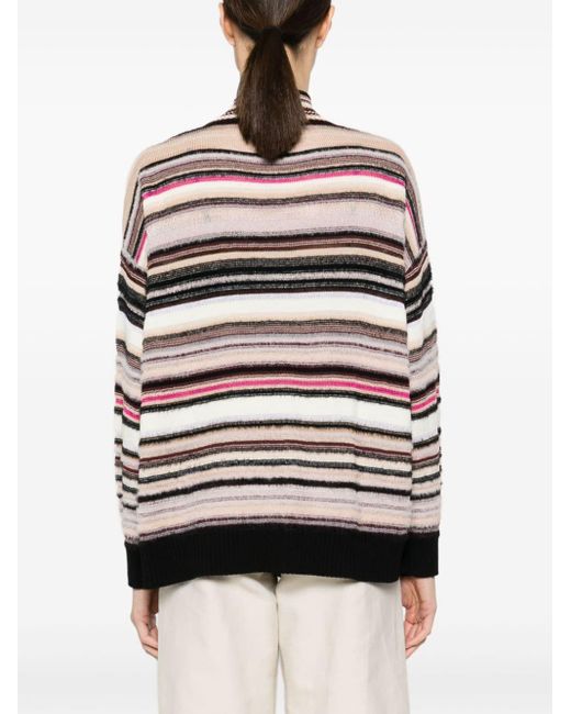 Missoni Gray Striped Wool Blend Turtleneck Sweater