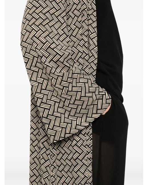 Siyu Natural Geometric-Print Wrap Coat