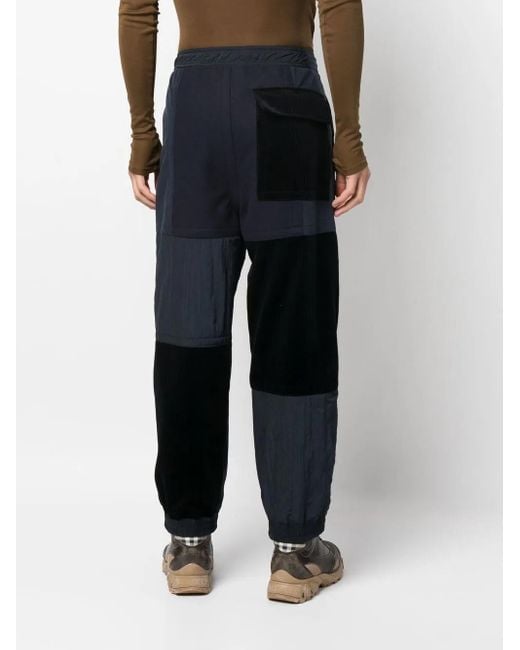 Emporio Armani Blue Panelled Straight-Leg Trousers for men