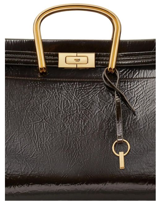 Tory Burch Black Soft Lee Tote Bag