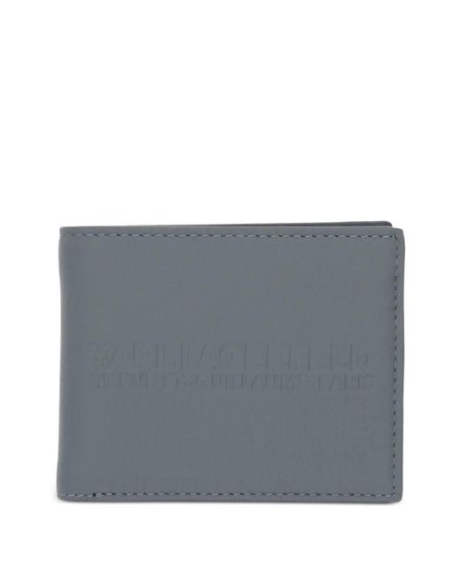 Karl Lagerfeld Gray Debossed-Logo Bifold Wallet for men
