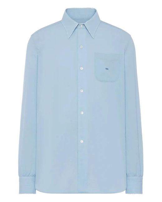 Maison Margiela Blue Long-Sleeved Shirt for men