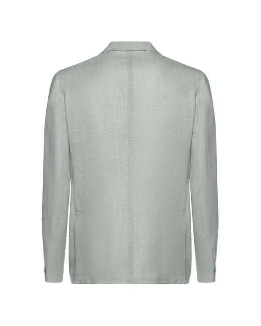 Eleventy Gray Single-Breasted Notched-Lapels Jacket for men
