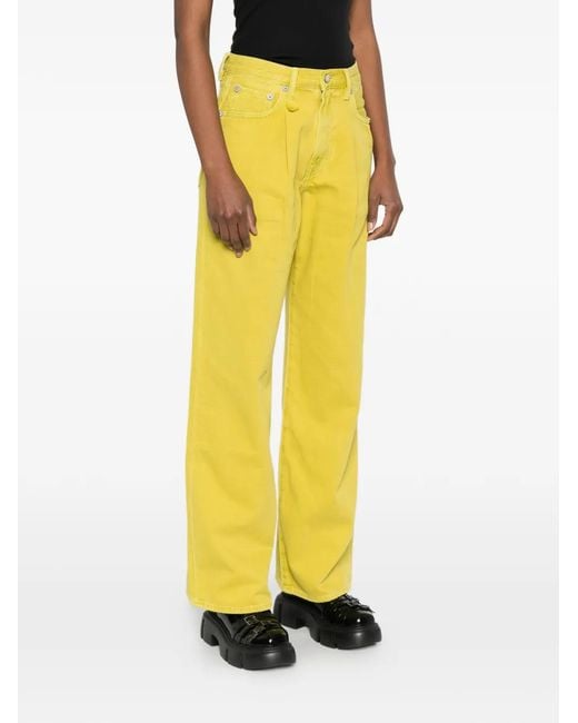 R13 Yellow Damon Pleated Jeans