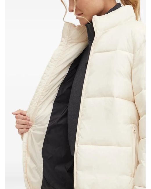 EA7 White High-Neck Quilted Jacket