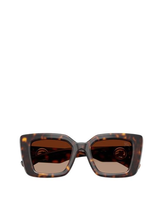 Burberry Brown Geometric-Frame Logo-Plaque Sunglasses
