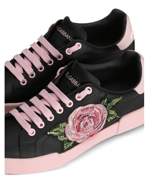 Dolce & Gabbana フローラル スニーカー Black