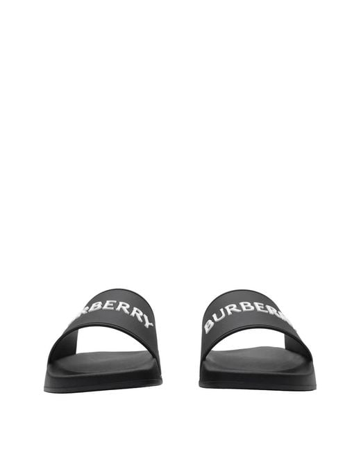 Burberry Black Logo Slides for men