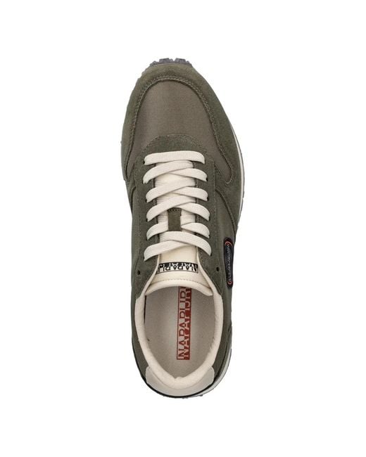 Napapijri Green Nova Logo-Patch Sneakers for men