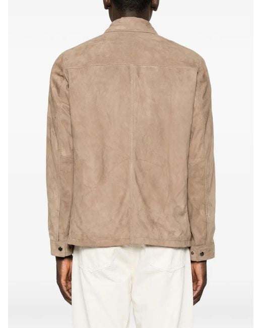 Paul & Shark Natural Veste En Daim À Empiècements for men