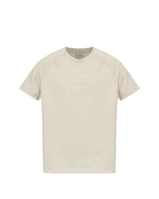 Paul & Shark White T-Shirt À Logo Brodé for men