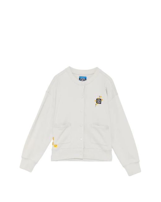 SPORT b. by agnès b. White Snap Pocket Cardigan