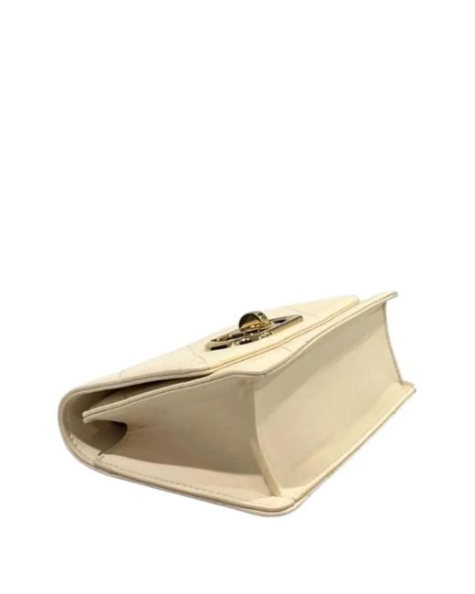 Twinset Natural Quilted Logo-Plaque Crossbody Bag