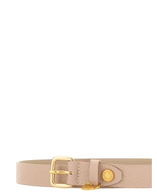Gianni Chiarini White Maxi-Grain Square-Buckle Leather Belt