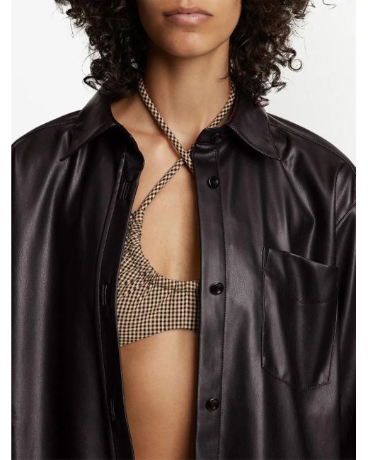 Proenza Schouler Black Faux-Leather Shirt Jacket