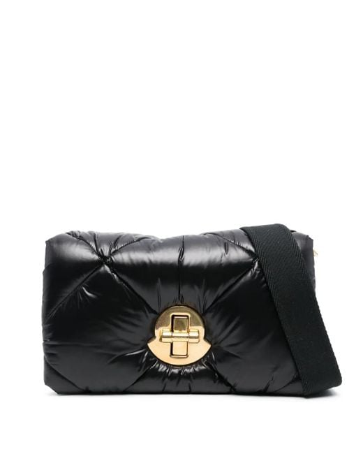 Borsa A Tracolla Puf Con Logo Inciso di Moncler in Black