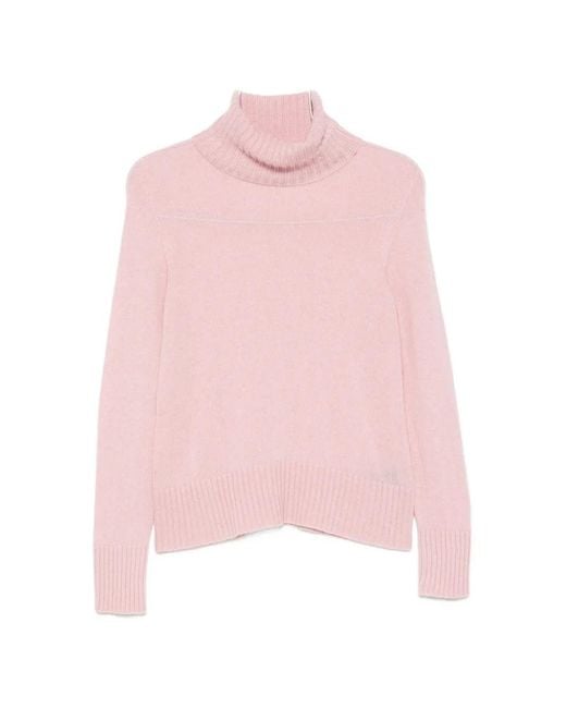 Aragona Pink Turtleneck Sweater
