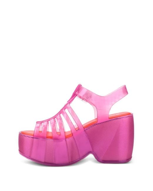 Melissa Pink Platform Cage Sandals