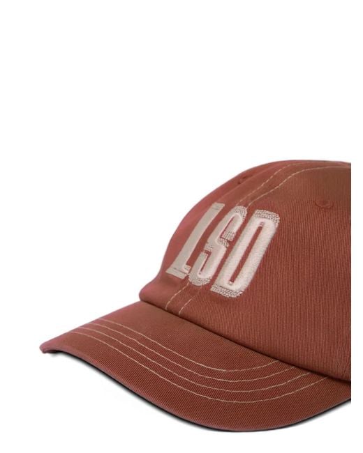 ACHM Brown Slogan-Appliqué Baseball Cap for men