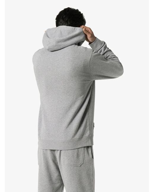 Sunspel Gray Overhead Loopback Hoodie for men