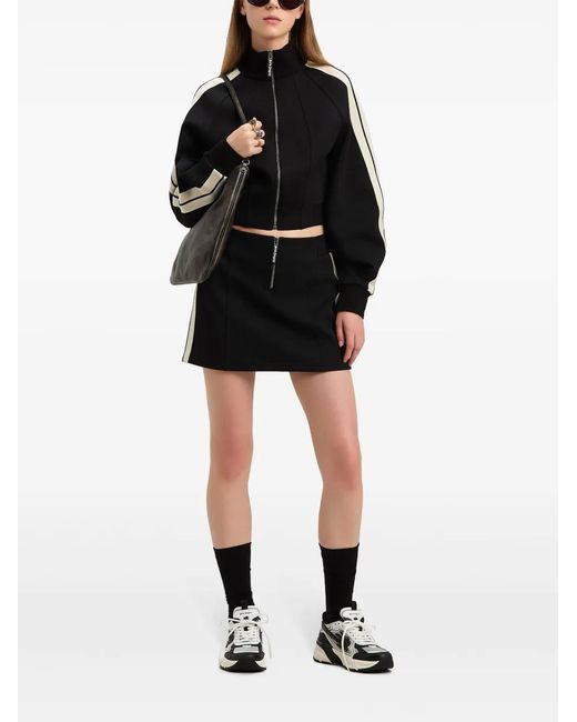 Palm Angels Black Side-Stripe Mini Skirt