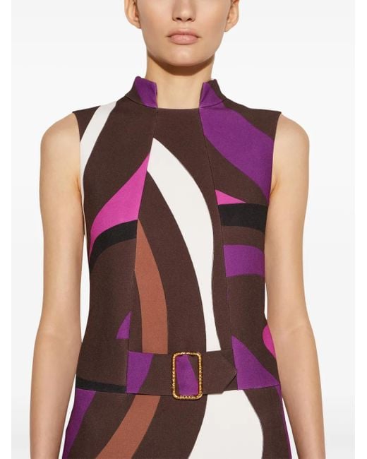 Emilio Pucci Purple Marmo-Print Mini Dress