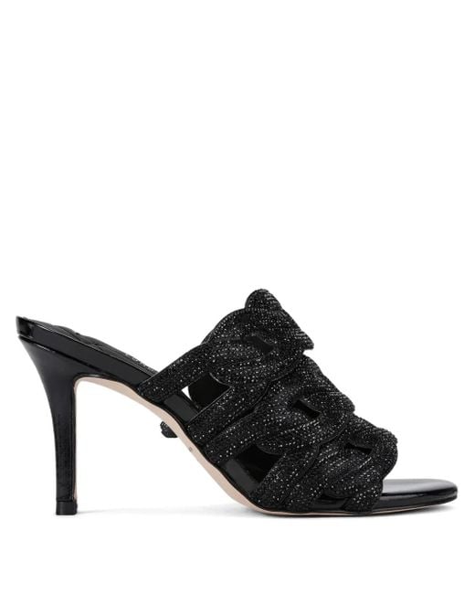 Kurt Geiger Black 85Mm Crystal-Chain Sandals