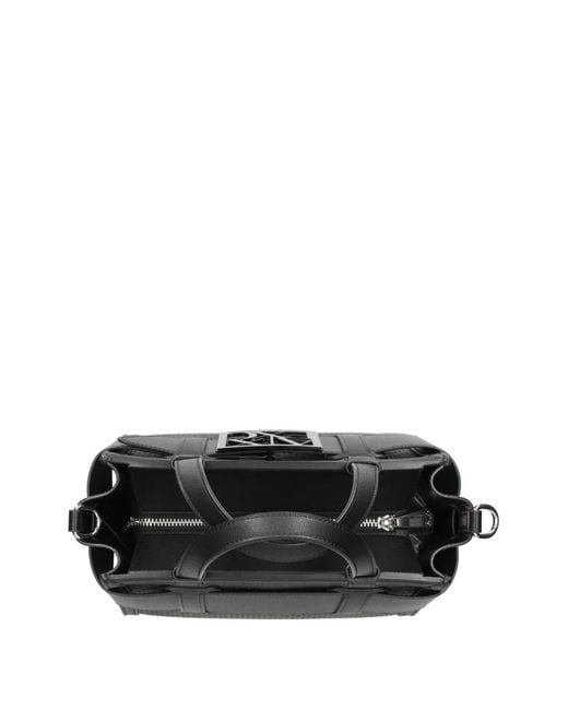 ARMANI EXCHANGE Black Perforated Logo Tote Bag