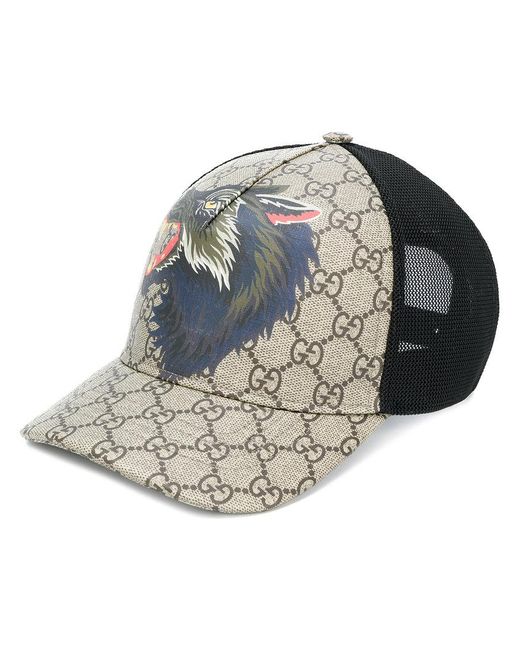 Gucci Supreme Wolf Cap in Brown for Men | Lyst Australia