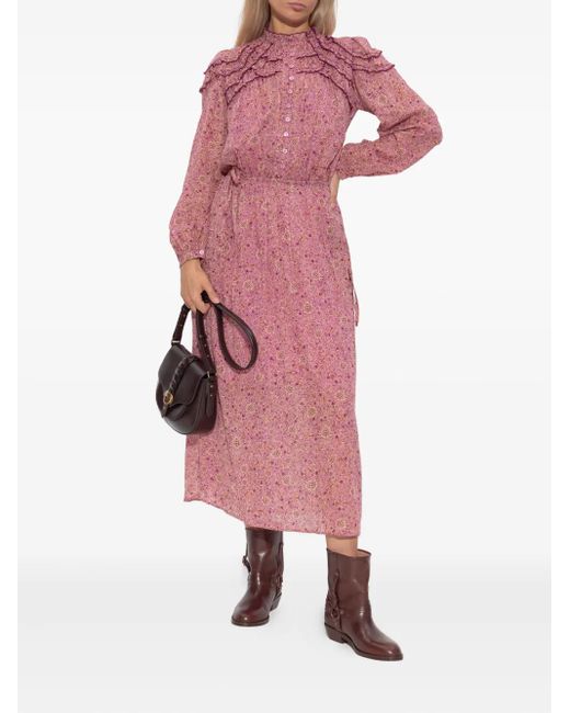 Isabel Marant Pink Midikleid mit Blumen-Print