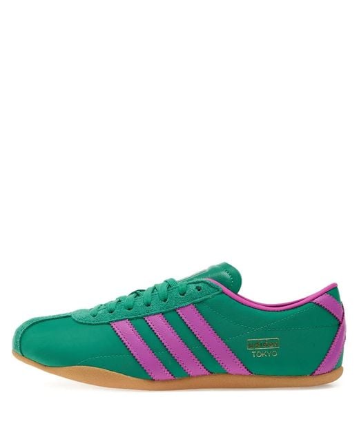 Adidas Green Tokyo Three-Stripe Sneakers