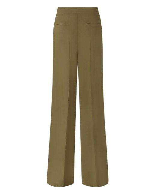 Pinko Green High-Waisted Tailored Trousers With Pressed Creases
