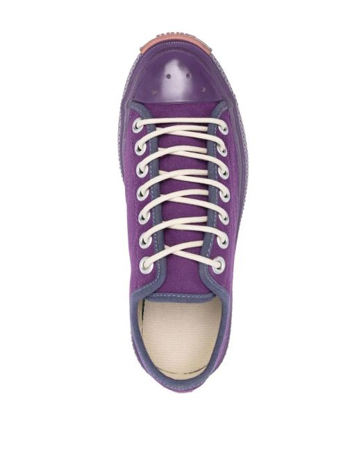 Acne Purple Tonal Lace-Up Sneakers