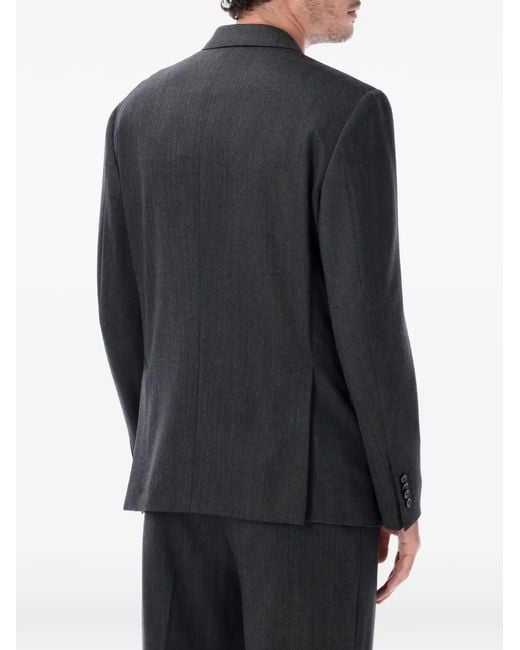 Lardini Gray Double-Breasted Peak-Lapels Jacket for men