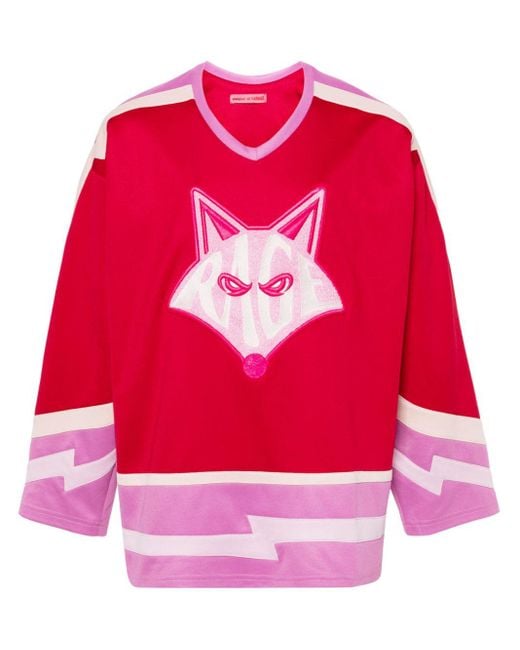 Members of The Rage Red Fox-Patch Hockey Jersey for men